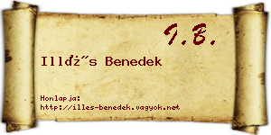 Illés Benedek névjegykártya